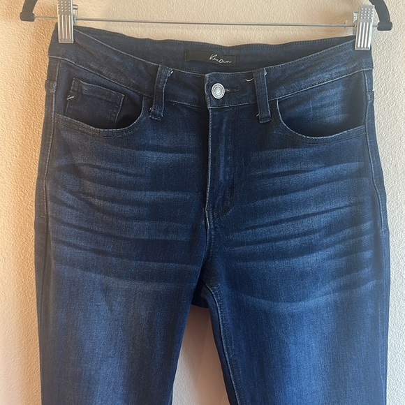 KanCan Dark Wash Flare Jeans Stretch Mid To High Rise Womens Size 27 - Picture 4 of 15